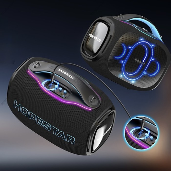 Портативна колонка Bluetooth Hopestar PARTYBOX ULTRA з 2-ма мікрофонами 550W Black